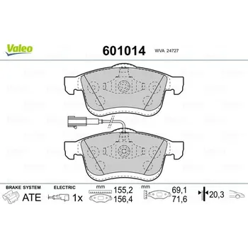 Autodíl Sada brzdových destiček, kotoučová brzda VALEO 601014