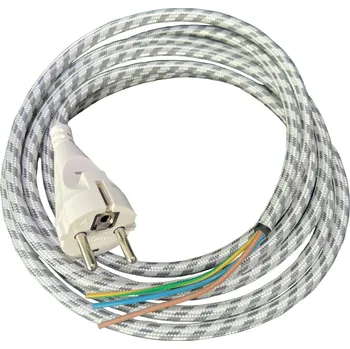 elektrický kabel Flexo šňůra opletená guma H05RR-F 763079-3, 3x0,75 mm2, 3 m, bílá/černá - Precon