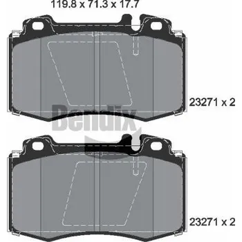 Brzdová destička Sada brzdových destiček, kotoučová brzda BENDIX Braking BPD1398