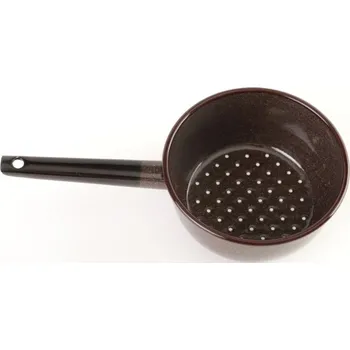 Cedník a síto Cedník smaltovaný s ručkou pr. 16 cm hnědý granit