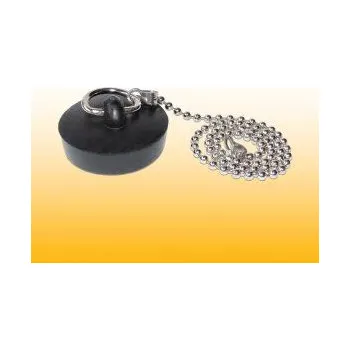 Umyvadlo Zátka pryžová s řetízkem dřezová 6/4" pr.43mm černá