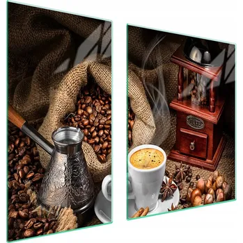 Obraz Skleněná ochranná deska na sporák 90x52 Káva