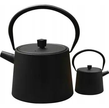 Konvice na čaj Železná konvice TETSU 900 ml černá se sítkem na čaj a bylinky, vintage styl