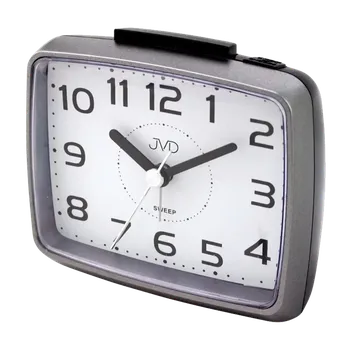 Budík JVD Netikajcí tichý přehledný šedý budík JVD SRP879.2 ( analogový tichý budík)