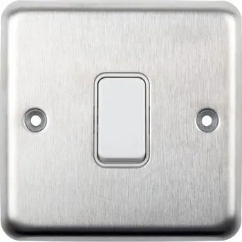 vypínač Vypínač světla, řada: K4671 Zapuštěný 2cestný barva Bílá Nerezová ocel 1pólový MK Electric