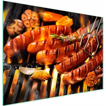 Obraz Skleněná ochranná deska na sporák 70x52 Grill