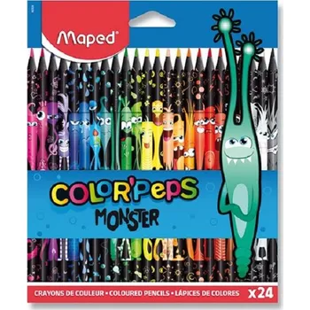 Kresba Pastelky bezdřevé MAPED Color´ Peps Monster - 24 barev
