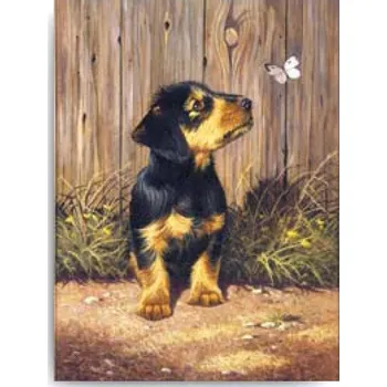 Malování podle čísel 22x30 cm- Pejsek s motýlkem