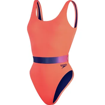 Dámské plavky Dámské Jednodílné plavky SPEEDO BELTED DEEP U-BK 1PC AF 8-00307415485 – Oranžová 38