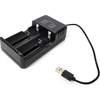 Nabíječka 2x Li-Ion 18650-4,2V USB - nabíjí 2x 4,2V Li-Ion baterií 18650 z USB zásuvky