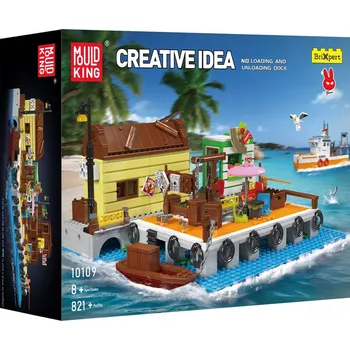 ostatní stavebnice KLOCKI MOULD KING 10109 Dock Přístavní budova Modular City 821 dílků