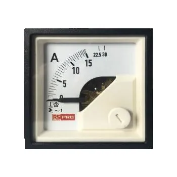 Analogový panelový ampérmetr, výška výřezu: 45mm, max. hodnota: 30 (Input)A AC, šířka výřezu: 45mm, přesnost měřicího