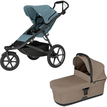 Kočárek THULE Urban Glide 3 Mid Blue magnetická spona + korba Tinted Taupe