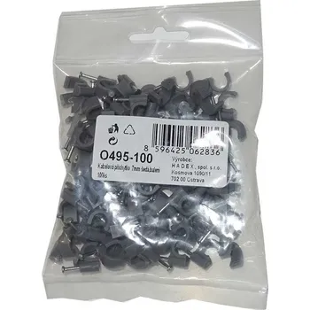 kabelová chránička Kabelová příchytka 7mm šedá, balení 100ks