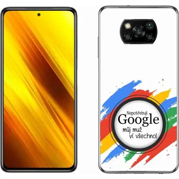 Pouzdro na mobilní telefon Gelový kryt mmCase na Xiaomi Poco X3 - muž ví všechno bílé pozadí