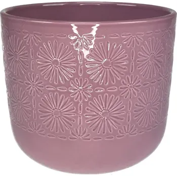 Květináč Obal keramický STRUKTUR PR.14 CM LASUR 3 druhy mix