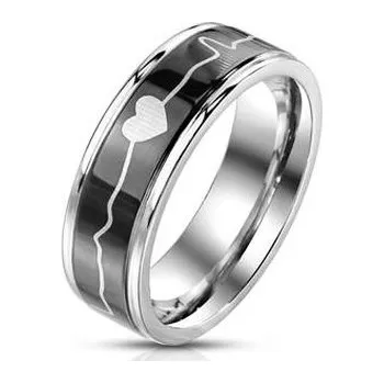 Prsten OPR1760-65 Ocelový prsten Heartbeat