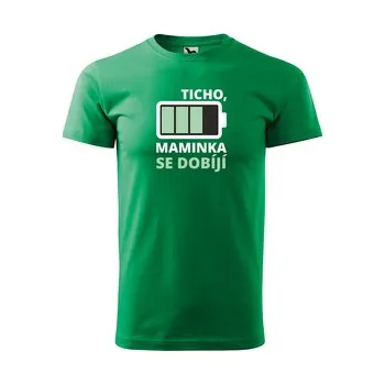 Dámské tričko Tričko s potiskem pro maminku TICHO, maminka se dobíjí: zelené 3XL