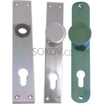 Nábytkové kování KOMAS Štíty s knoflíkem pro vložku 90 Al ovál 26087