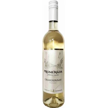 Víno CHARDONNAY ČR 0,75 l 11% polosuché PROMENÁDA - vyráběné ve Vinném domě BZENEC