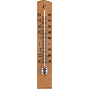 Domácí teploměr Exatherm Teploměr nástěnný dřevo přírodní 200x35 mm