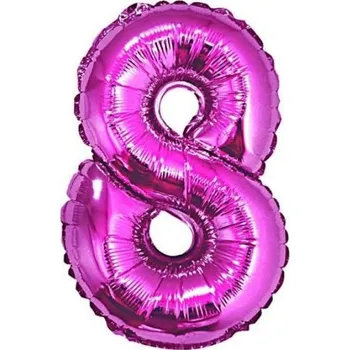 Balónek Nafukovací číslice, růžová folie 35cm - číslice 8