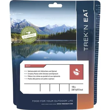 Hotové jídlo MRE Trek'n eat Těstoviny s křehkým kuřetem, smetanou a listovým špenátem