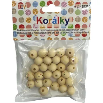 Korálek Korálky dřevěné 12 mm úsměv