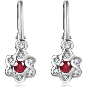 Náušnice Diante Zlaté náušnice s červeným kamenem 31502604