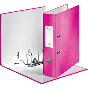 Pákový pořadač Leitz 180° WOW - 8 cm, růžová