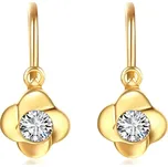 Diante Zlaté náušnice s bílým kamenem 31503252
