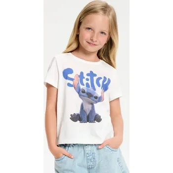 Dívčí tričko Sinsay - Tričko Stitch - krémová - 066GA-01X - 066GA-01X-104