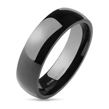Prsten OPR1299-6-54 Ocelový prsten černý, šíře 6 mm