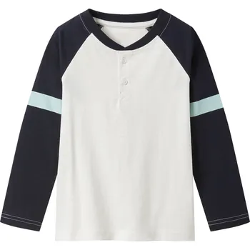 Chlapecké tričko lupilu® Chlapecké triko s dlouhými rukávy (bílá / navy modrá, 122/128)