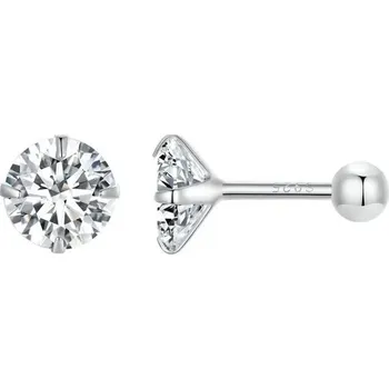 Náušnice GRACE Silver Jewellery Stříbrné náušnice Helen, šroubek, zirkon 5 mm, stříbro 925/1000 E-SCE1646-M/154 Stříbrná