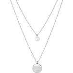 Gaura Pearls Stříbrný náhrdelník s perlou a zirkony Enrica - říční perla, stříbro 925/1000 SK19488N 44 cm + 9 cm (prodloužení) Bílá