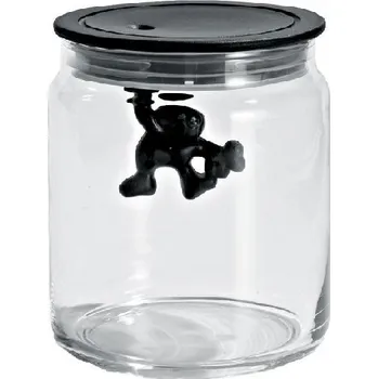 Designová skleněná nádoba Gianni, černá, prům. 10.5 cm - Alessi