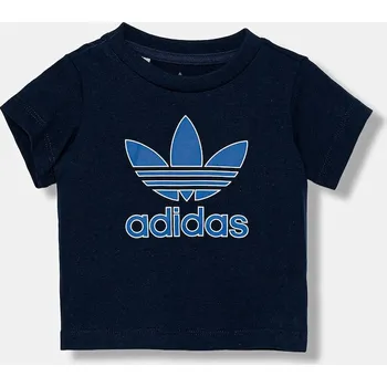 Dětské bavlněné tričko adidas Originals tmavomodrá barva, s potiskem, JX9003 59X, vel. 74
