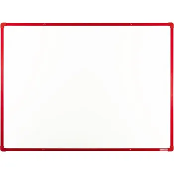 Bílá tabule boardOK, červený rám - 60 x 45 cm