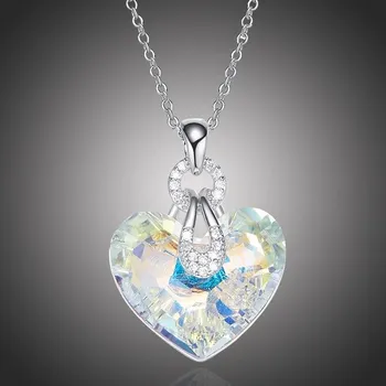 Náhrdelník Éternelle Exkluzivní náhrdelník Swarovski Elements Katherine - srdce NH1117-P0962A Bílá/čirá 40 cm + 5 cm (prodloužení)