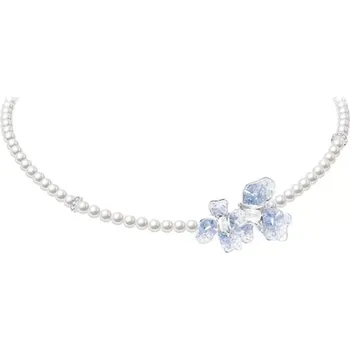Náhrdelník JAY Perlový náhrdelník Dorothy - ledově modré květy JAY-9033-ZS51047(3) Bílá 40 cm + 7 cm (prodloužení)
