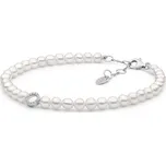Gaura Pearls Luxusní perlový náramek se zirkony Astrid, stříbro 925/1000 232-55B 18 cm + 3 cm (prodloužení) Bílá