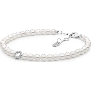 Náramek Gaura Pearls Luxusní perlový náramek se zirkony Astrid, stříbro 925/1000 232-55B 18 cm + 3 cm (prodloužení) Bílá