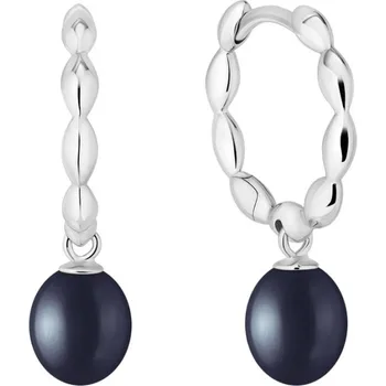 Náušnice Gaura Pearls Stříbrné náušnice s černou perlou Giuliana, stříbro 925/1000 SK24223EL/B Stříbrná Černá