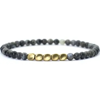 Náramek Daniel Dawson Korálkový náramek Diego 4 mm Black Flash NR2212 Šedá 19,5 cm