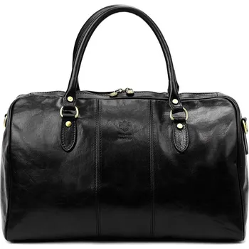 Cestovní taška Florence LF243-3 černá střední kožená cestovní taška 45cm/30l