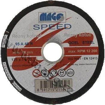 Řezný kotouč Kotouč řezný na kov MAGG SPEED 125x1x22mm