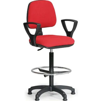 kancelářská židle Milano s opěrným kruhem - s područkami - červená