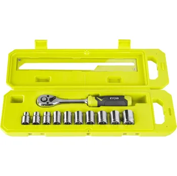 Ruční nářadí Ryobi 11-dílná 3/8” sada ráčny a nástrčných klíčů RHRS11PC