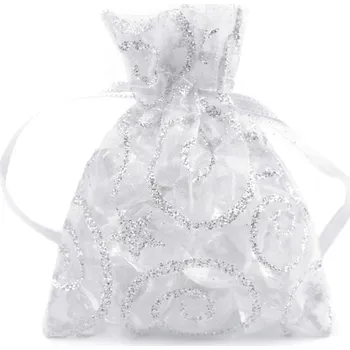 Dárková sáček organza bílostříbrný